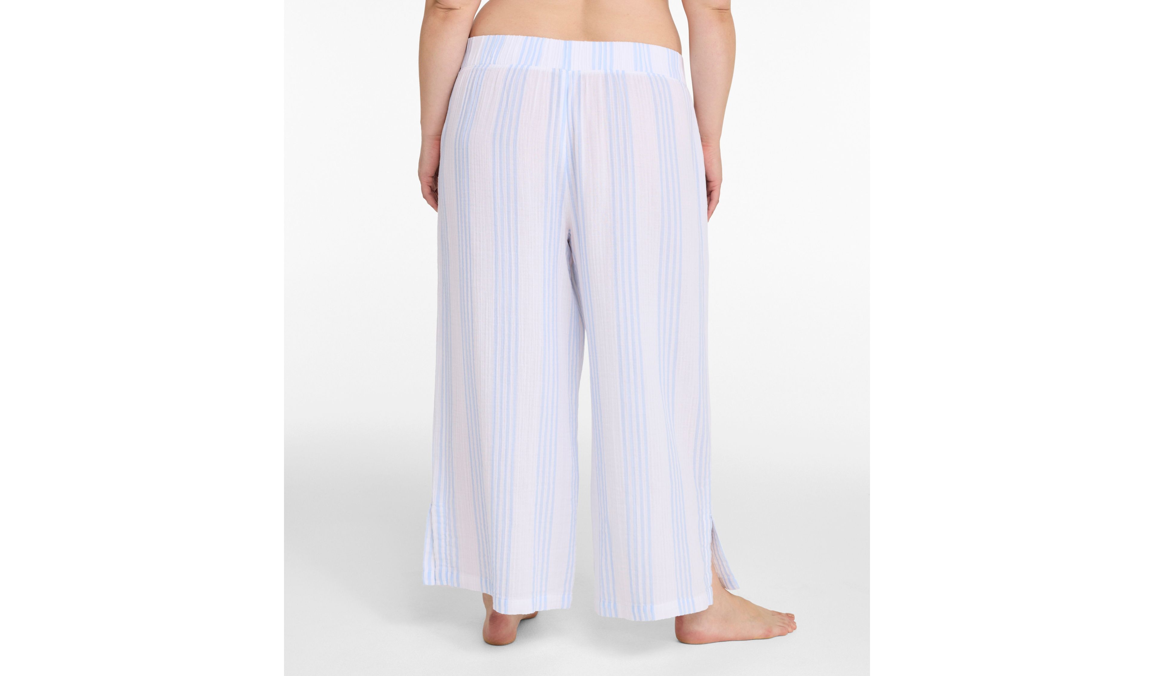 Women's Cloud Gauze Wide-Leg Pants, Stripe