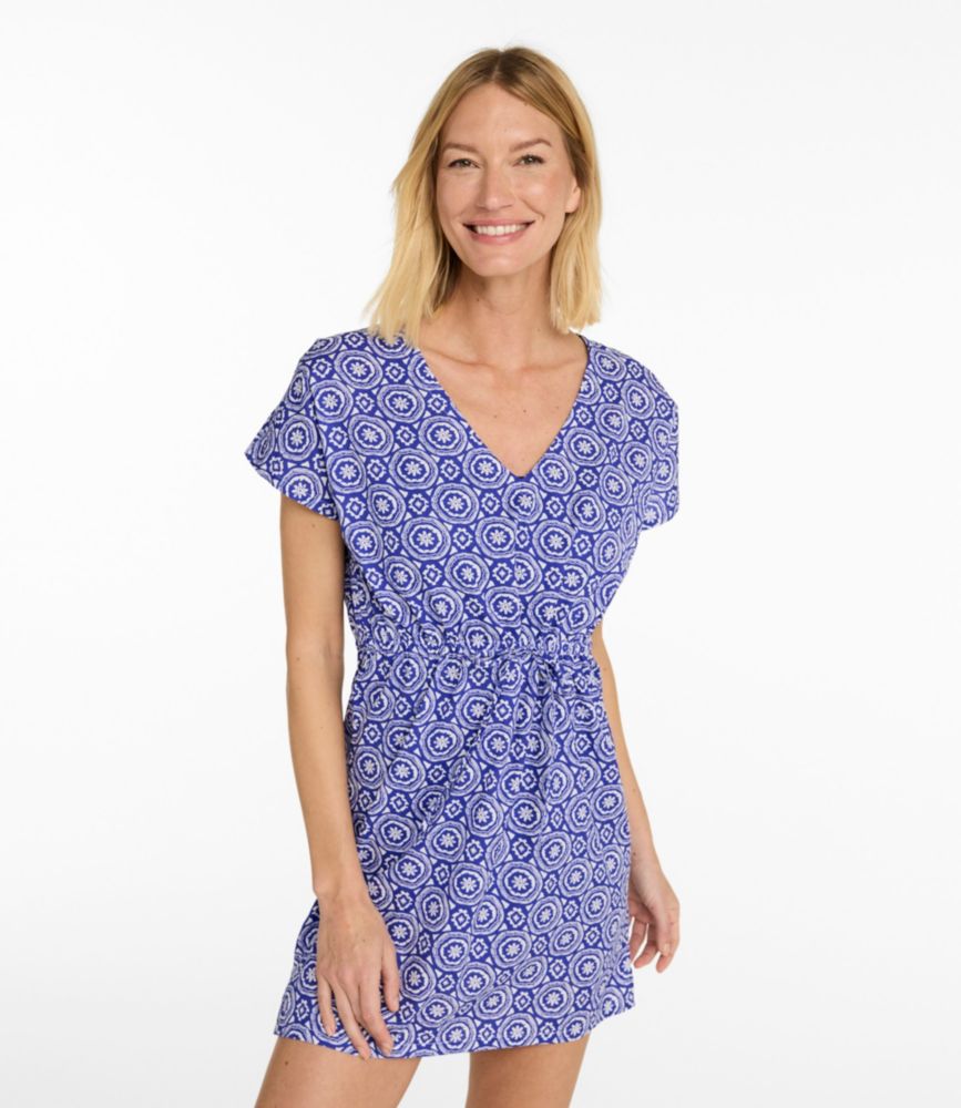 Women's L.L.Bean Coastal Cotton Cover-Up Caftan, Print