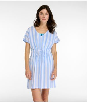 Women's L.L.Bean Coastal Cotton Cover-Up Caftan, Print, New