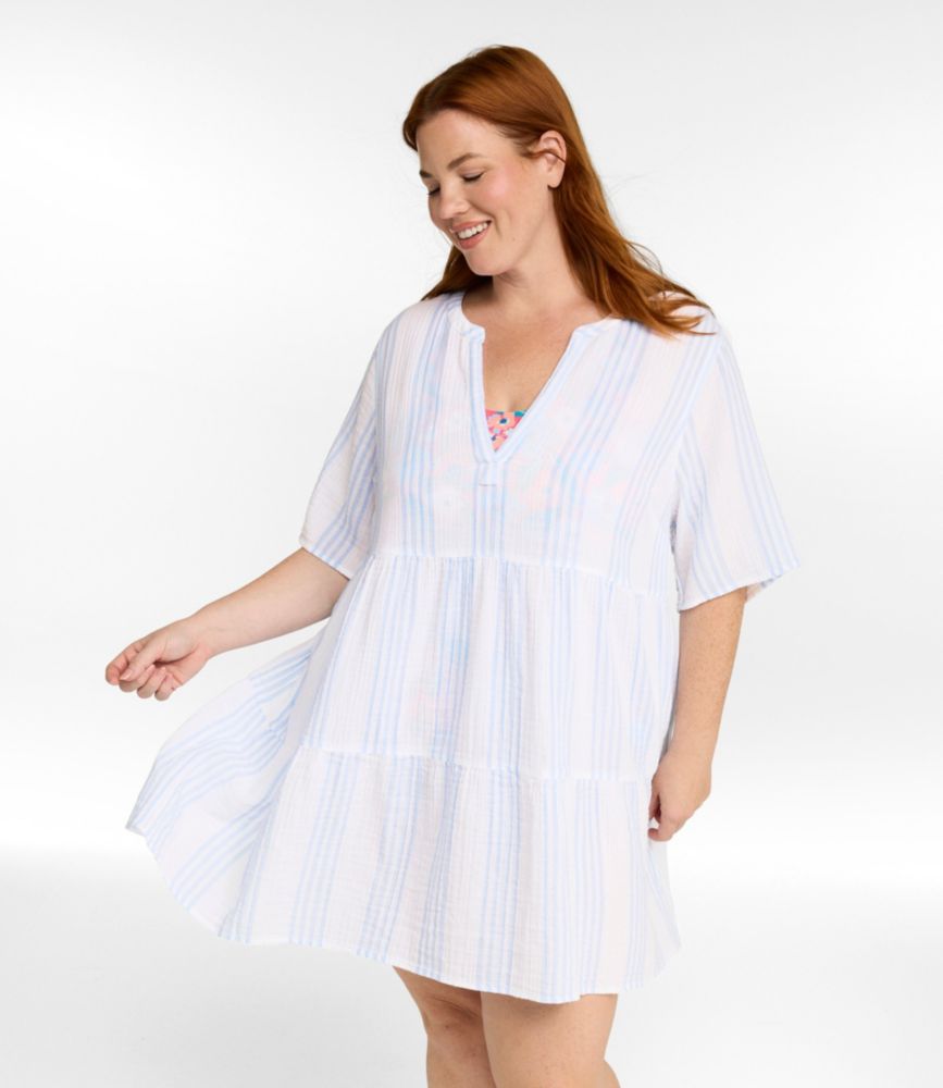 Women's Cloud Gauze Cover-Up, Tiered Dress Print