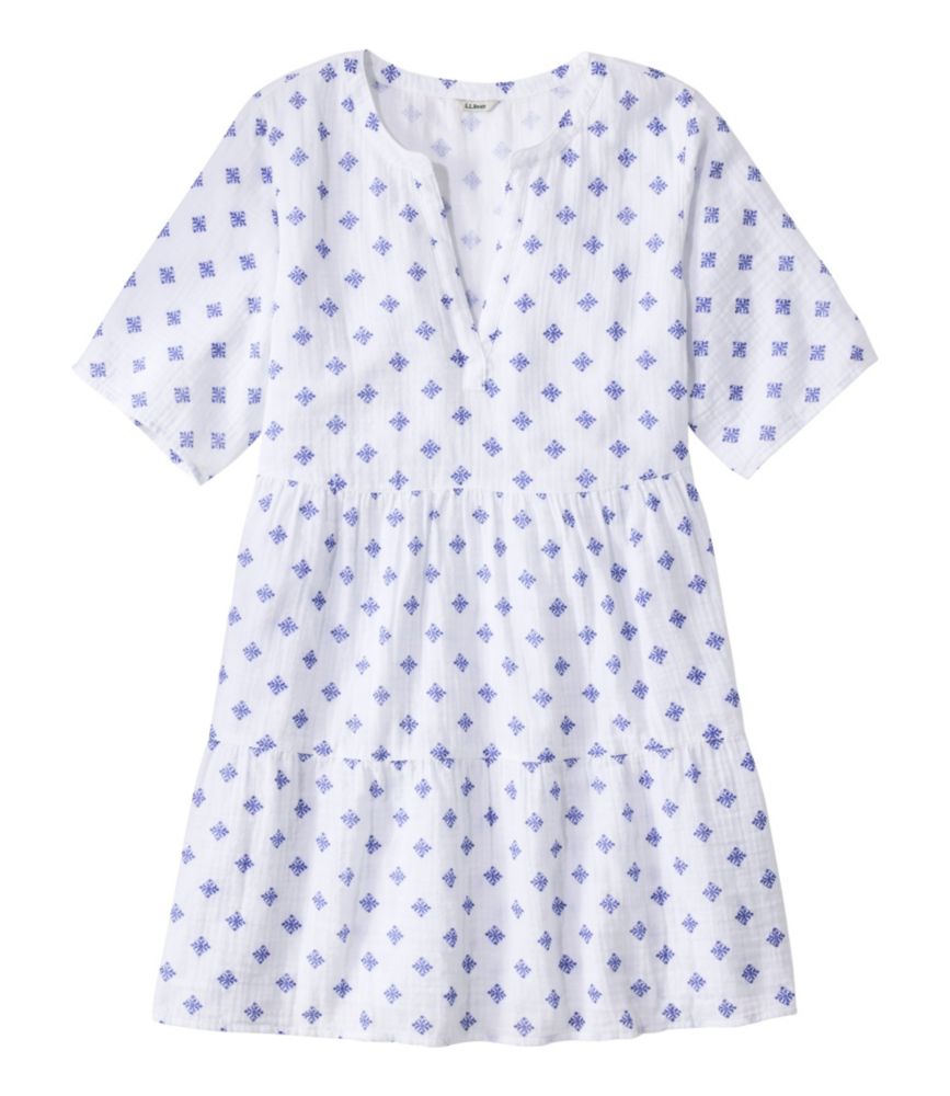 Women's Cloud Gauze Cover-Up, Tiered Dress Print
