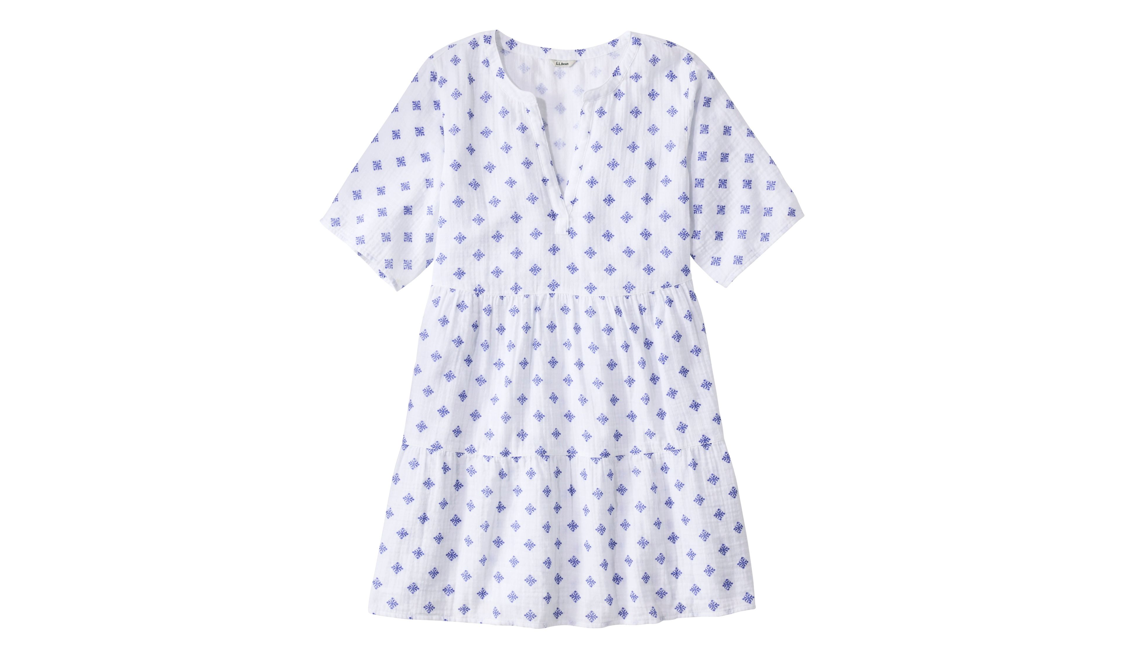 Women's Cloud Gauze Cover-Up, Tiered Dress Print