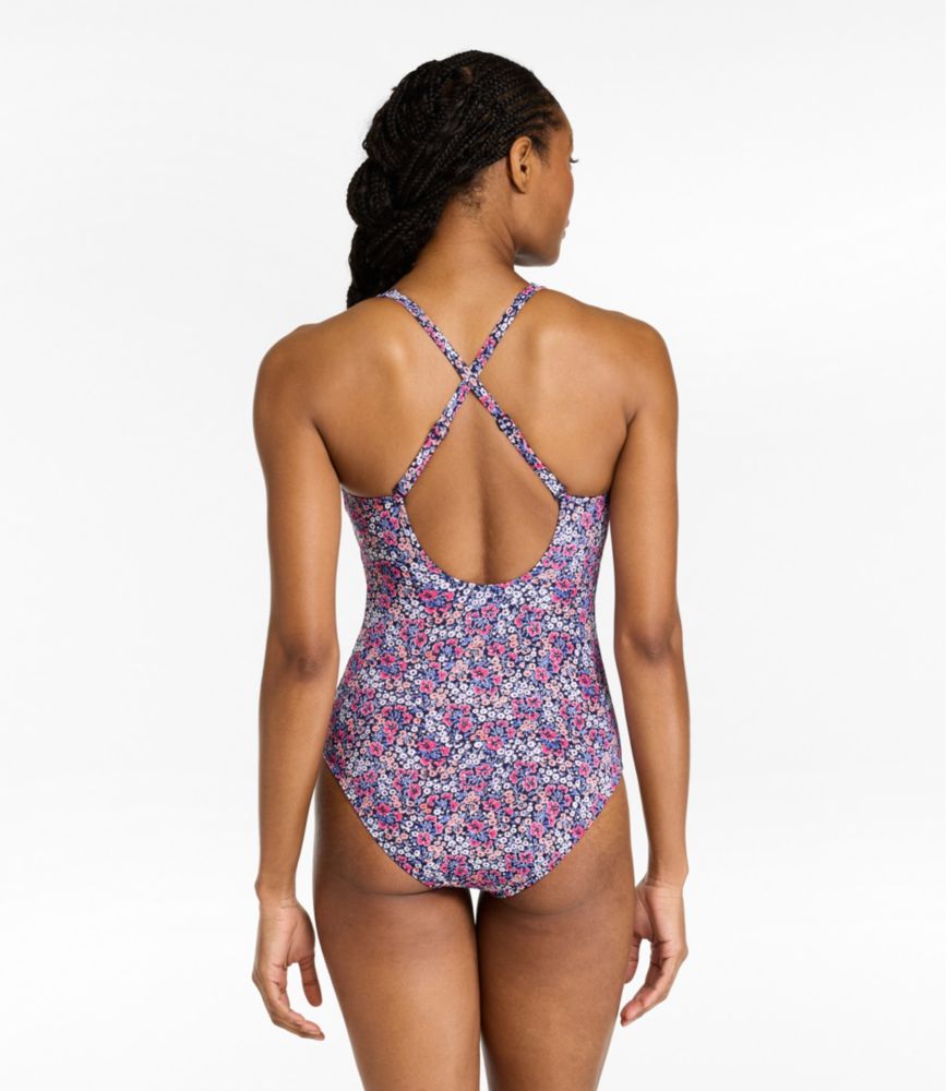 Women's L.L.Bean Coastal Essential Scoop Tanksuit, Print, Darkest Navy Sailor Stripe, small image number 4