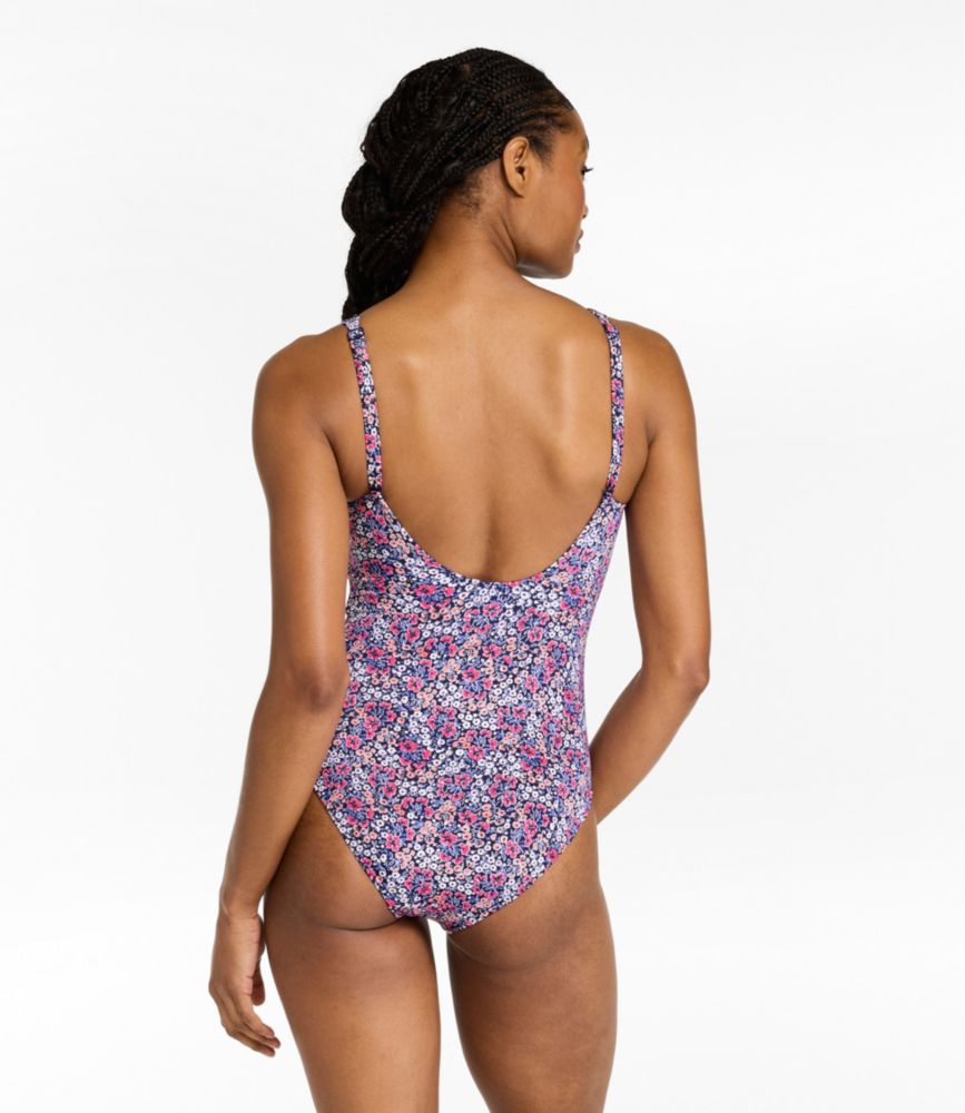 Women's L.L.Bean Coastal Essential Scoop Tanksuit, Print