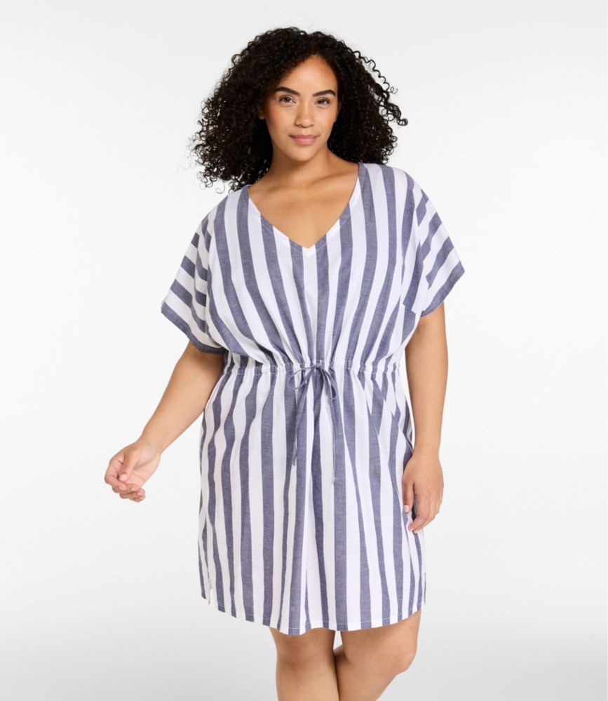 Women's L.L.Bean Coastal Cotton Cover-Up Caftan, Print, Cobalt Medallion, small image number 2