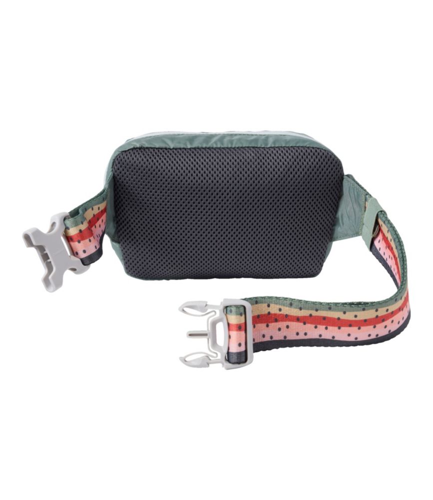 L.L.Bean Stowaway Waist Pack, Print Strap, Olive Gray/Rainbow Trout, small image number 2