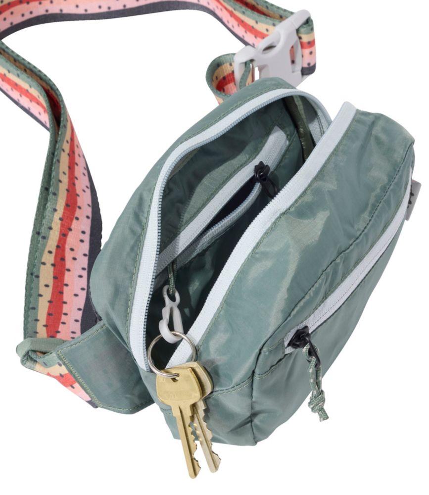 L.L.Bean Stowaway Waist Pack, Print Strap, Olive Gray/Rainbow Trout, small image number 5
