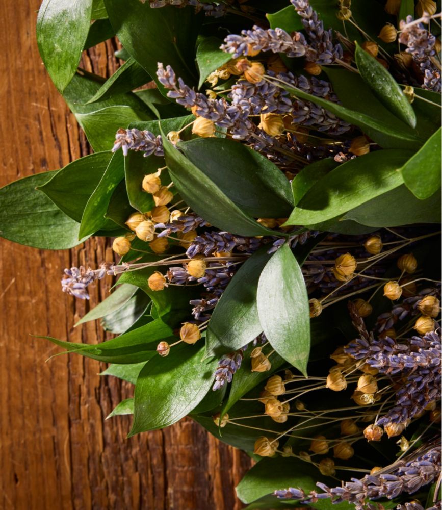 Ruscus and Lavender Wreath, 20"