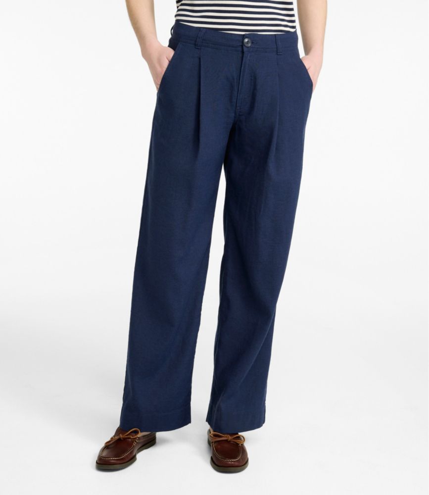 Women's Lakeside Linen-Blend Pants, Wide Straight-Leg