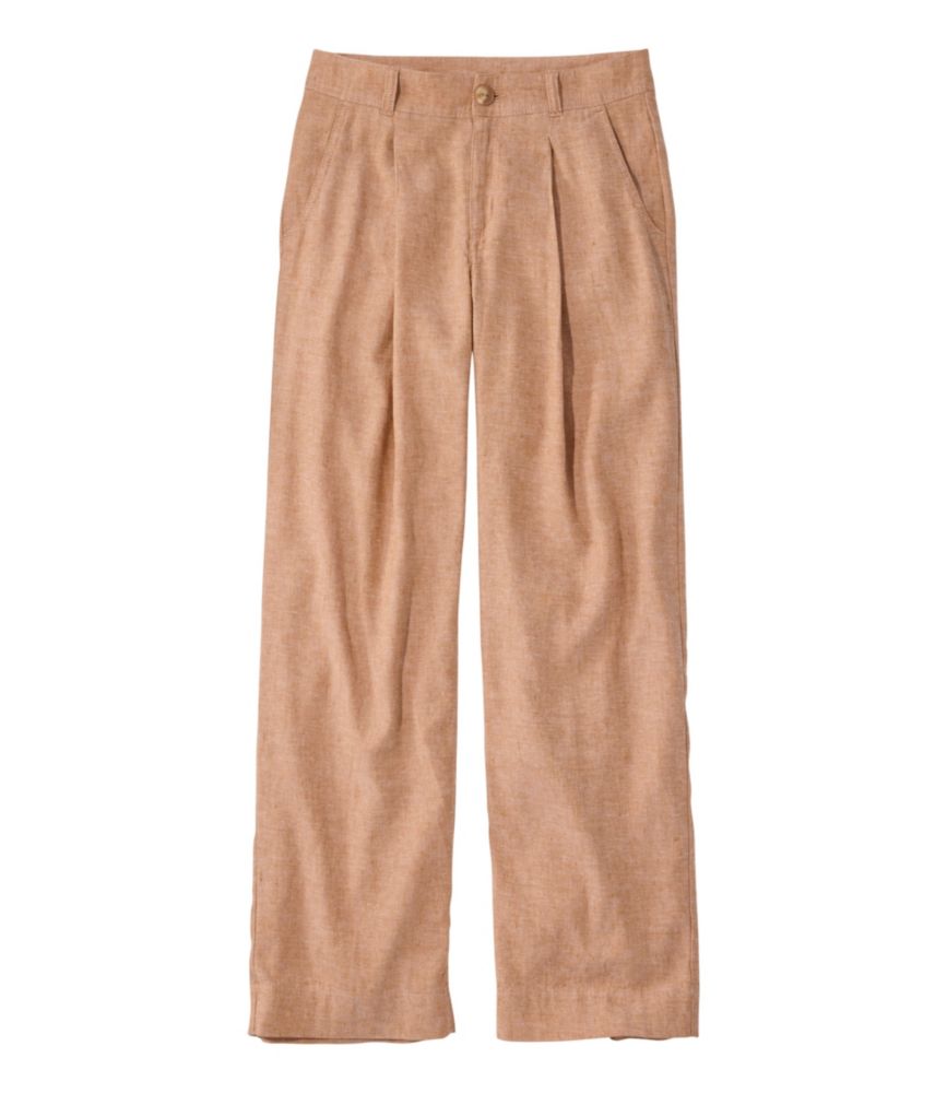 Women's Lakeside Linen-Blend Pants, Wide Straight-Leg