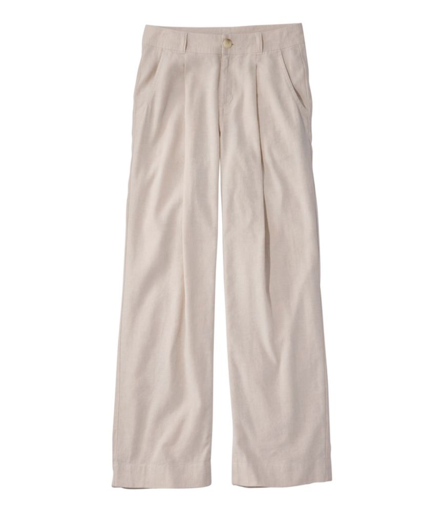 Women's Lakeside Linen-Blend Pants, Wide Straight-Leg
