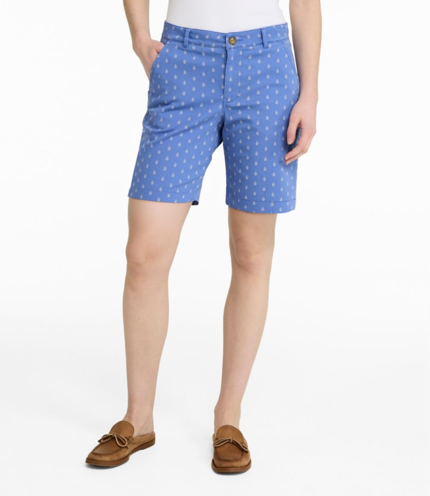Women's Comfort Stretch Shorts, Chino Bermudas 9" Print