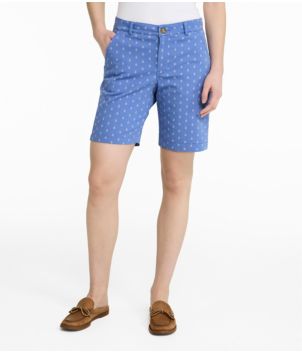 Women's Comfort Stretch Shorts, Chino Bermudas 9" Print, New