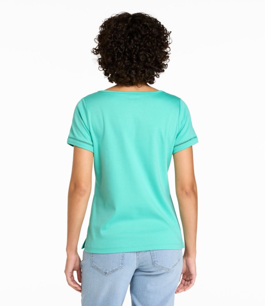 Women's Pima Cotton Tee, Short-Sleeve Jewelneck