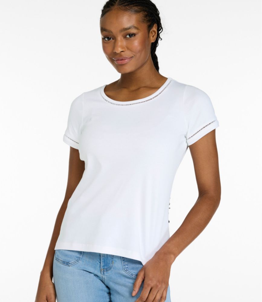 Women's Pima Cotton Tee, Short-Sleeve Jewelneck