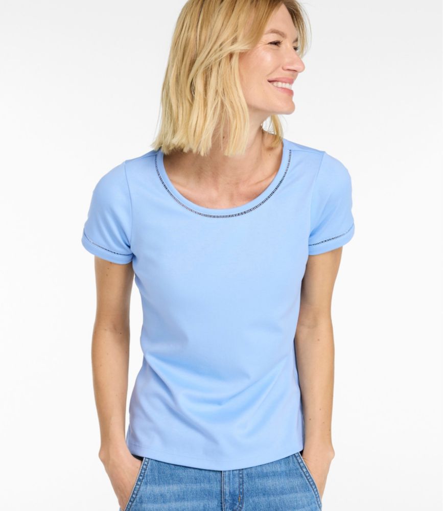 Women's Pima Cotton Tee, Short-Sleeve Jewelneck