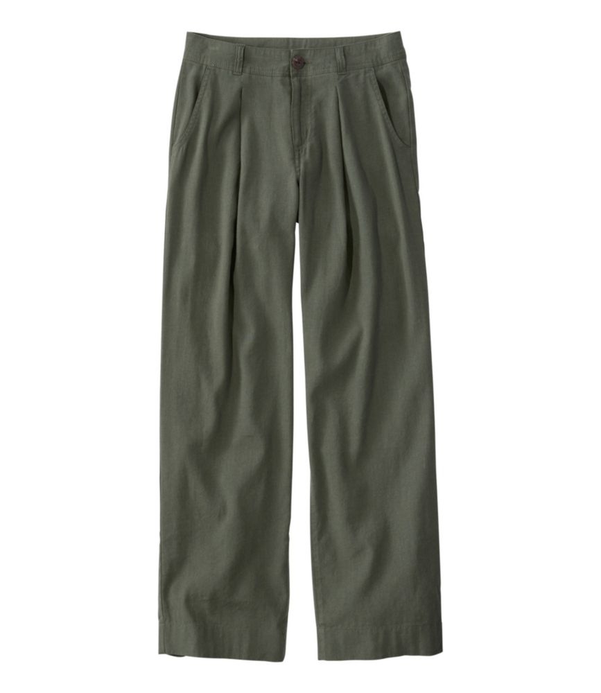 Women's Lakeside Linen-Blend Pants, Wide Straight-Leg