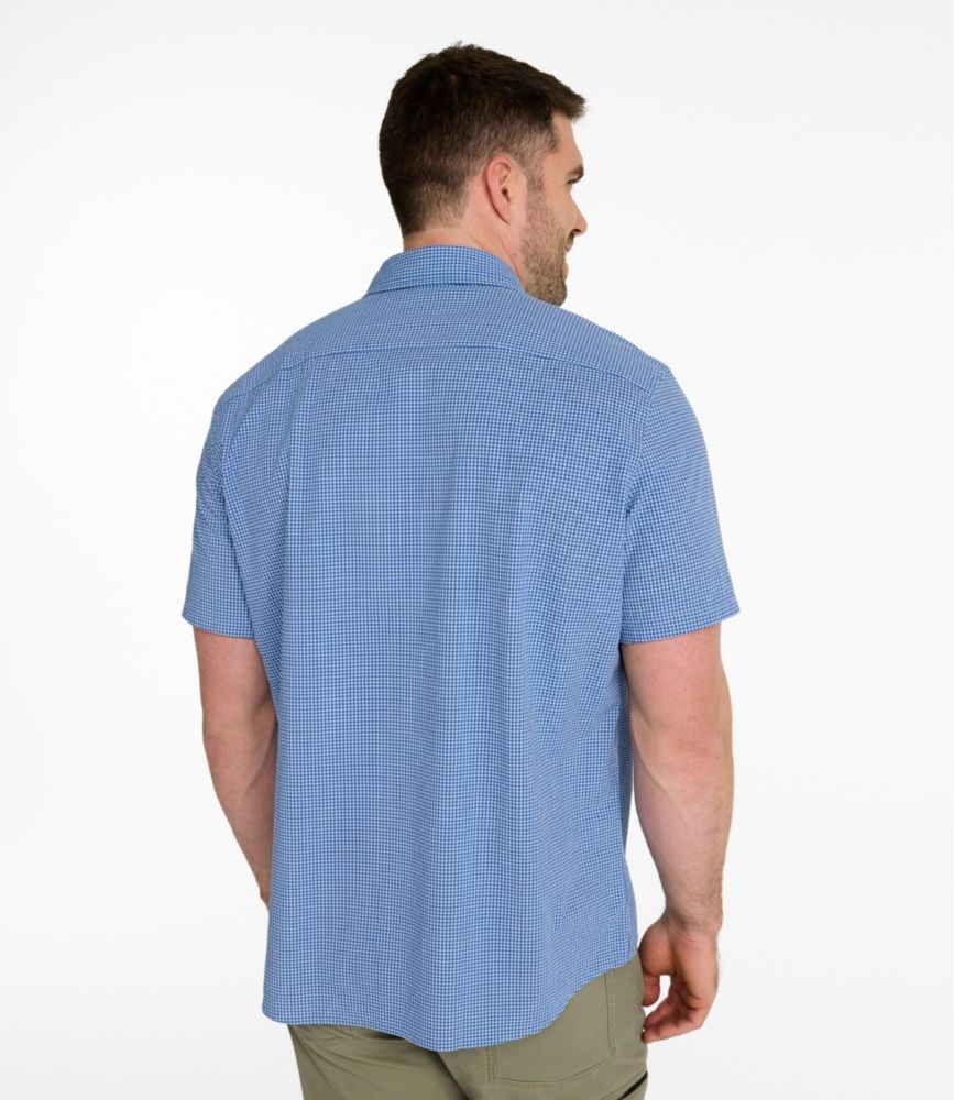 Men's Comfort Stretch Performance&reg; Seersucker Shirt, Short-Sleeve, Slightly Fitted Untucked Fit, Plaid, Pale Rose, small image number 5
