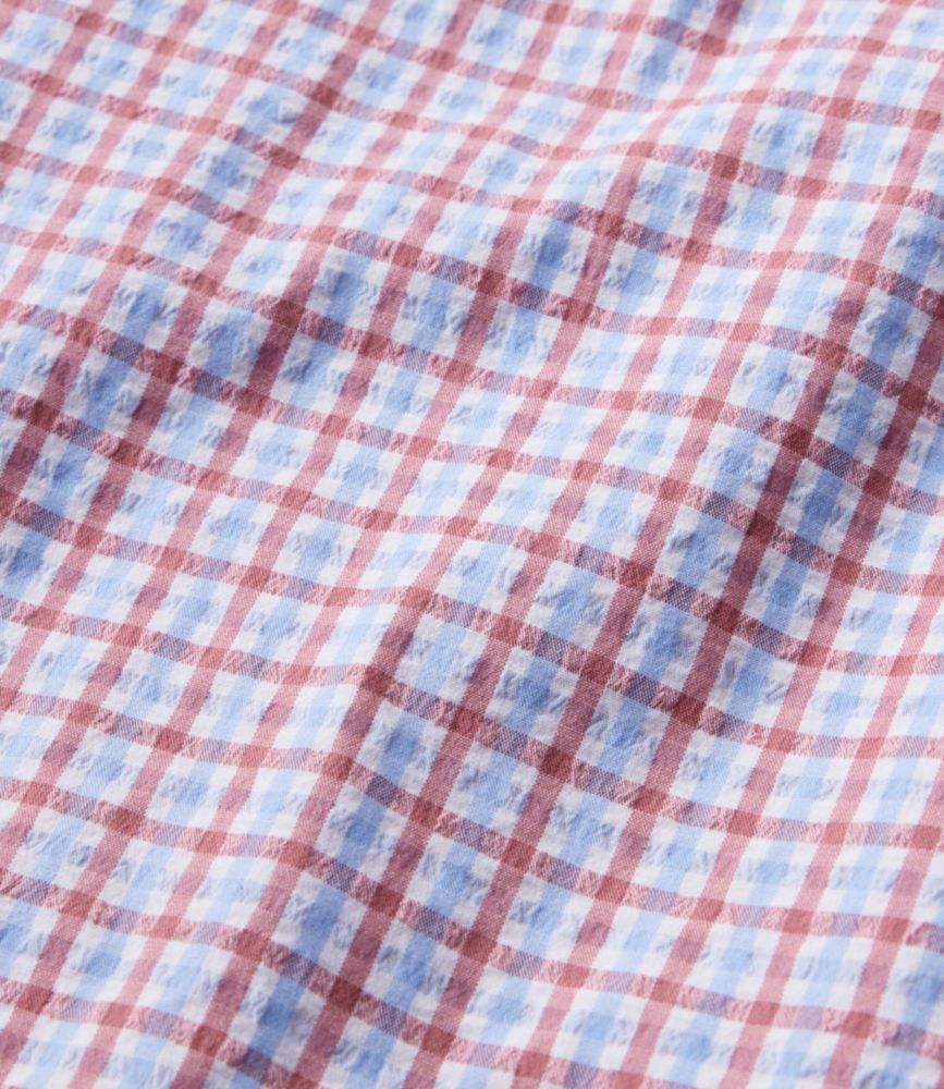 Men's Comfort Stretch Performance® Seersucker Shirt, Short-Sleeve, Slightly Fitted Untucked Fit, Plaid