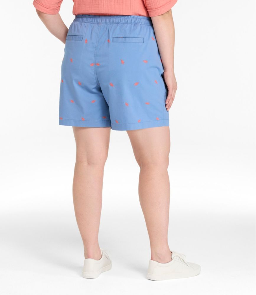 Women's Lakewashed Dock Shorts, Mid-Rise Embroidery, Deep Lake Lobster, small image number 3