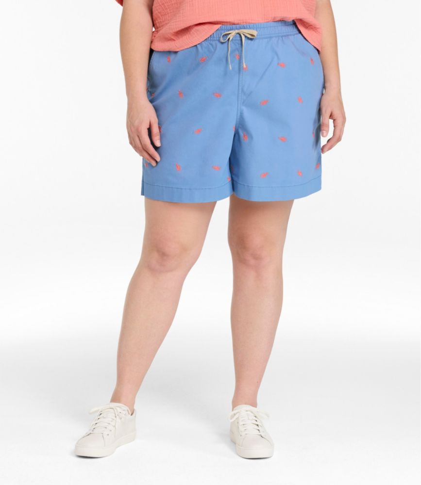 Women's Lakewashed Dock Shorts, Mid-Rise Embroidery, New