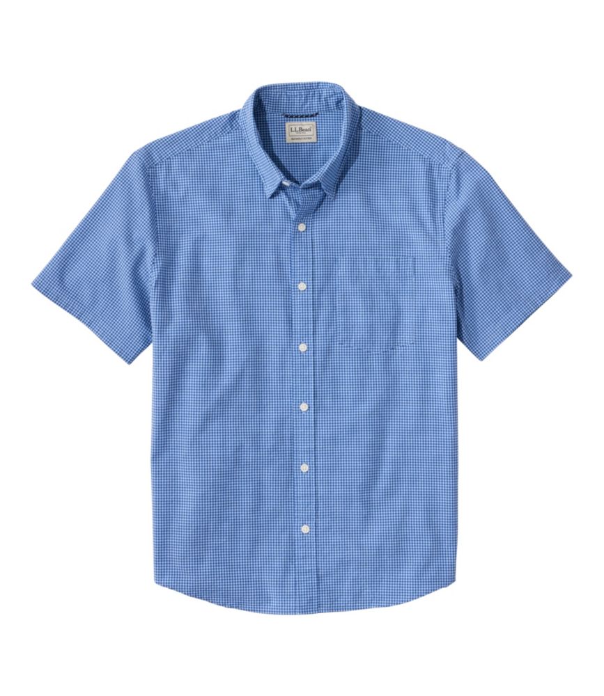Men's Comfort Stretch Performance® Seersucker Shirt, Short-Sleeve, Slightly Fitted Untucked Fit, Plaid