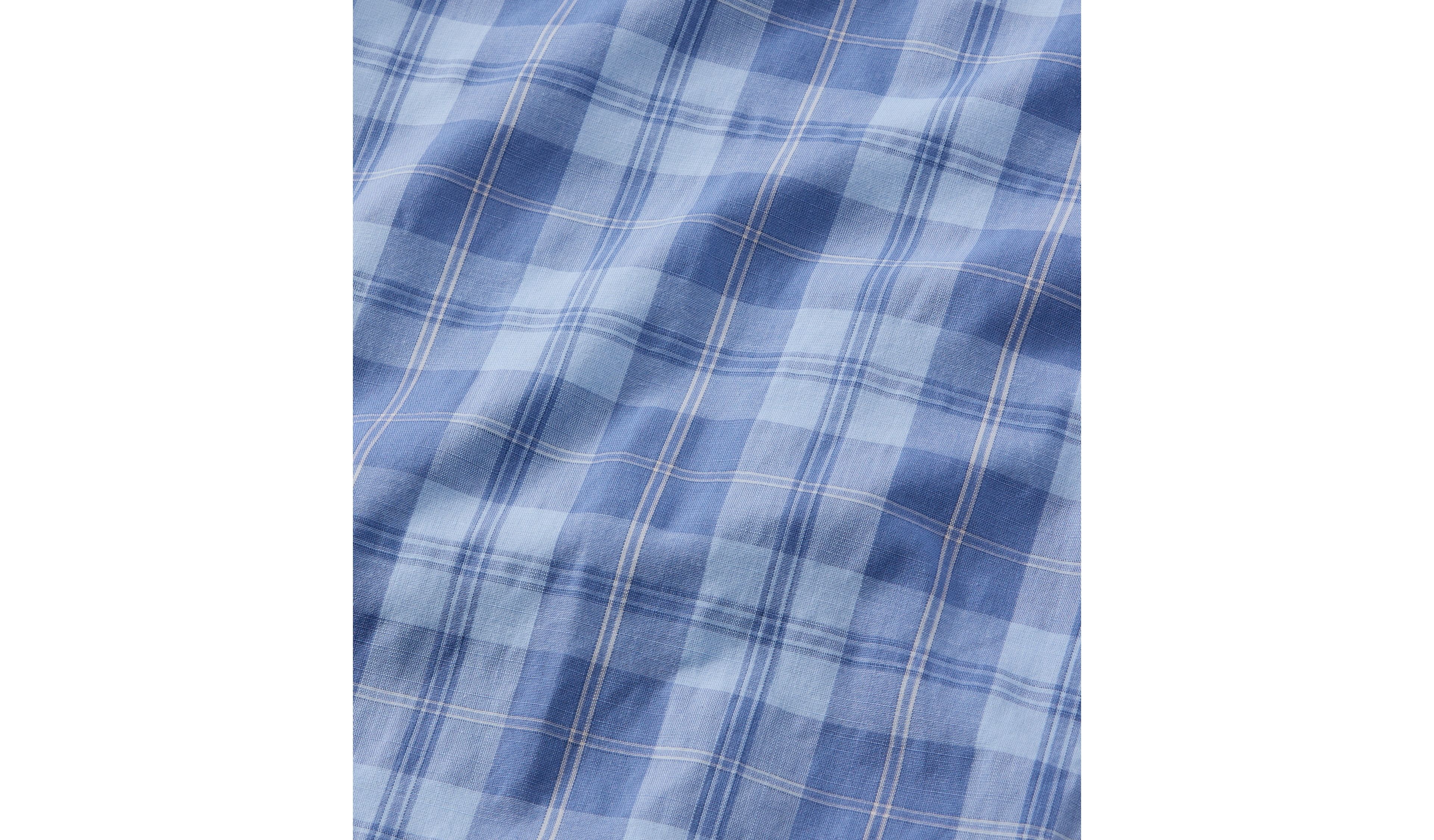 Men's Comfort Stretch Performance® Chambray Shirt, Slightly Fitted, Long-Sleeve, Plaid