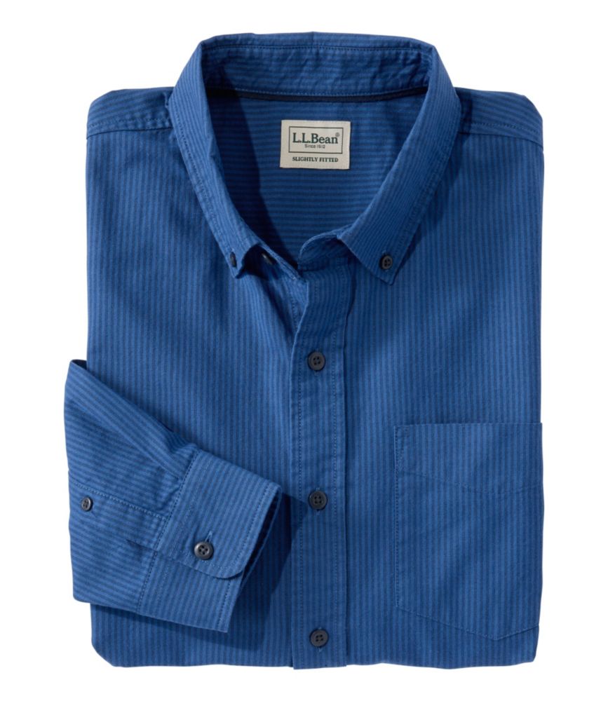 Men's Sunwashed Oxford Shirt, Slightly Fitted Untucked Fit, Stripe