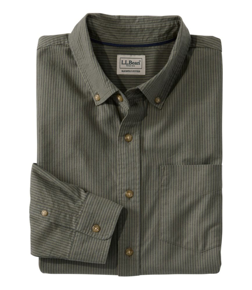 Men's Sunwashed Oxford Shirt, Slightly Fitted Untucked Fit, Stripe