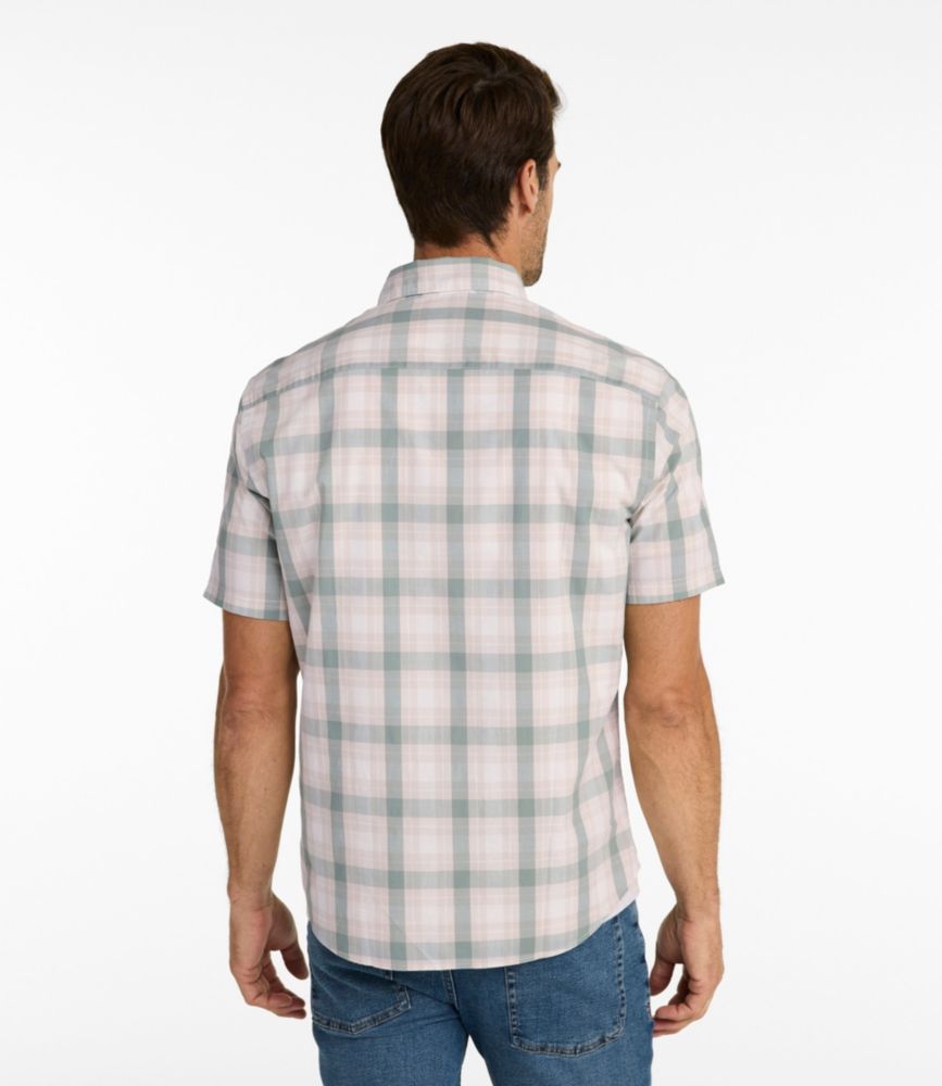 Men's Comfort Stretch Performance® Chambray Shirt, Short-Sleeve, Slightly Fitted Untucked Fit, Plaid