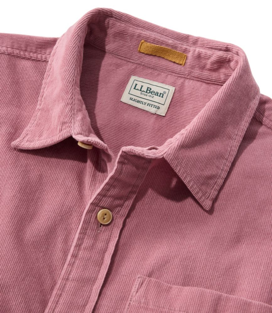 Men's Sunwashed Corduroy Shirt, Slightly Fitted Untucked Fit, Washed Orchid, small image number 6