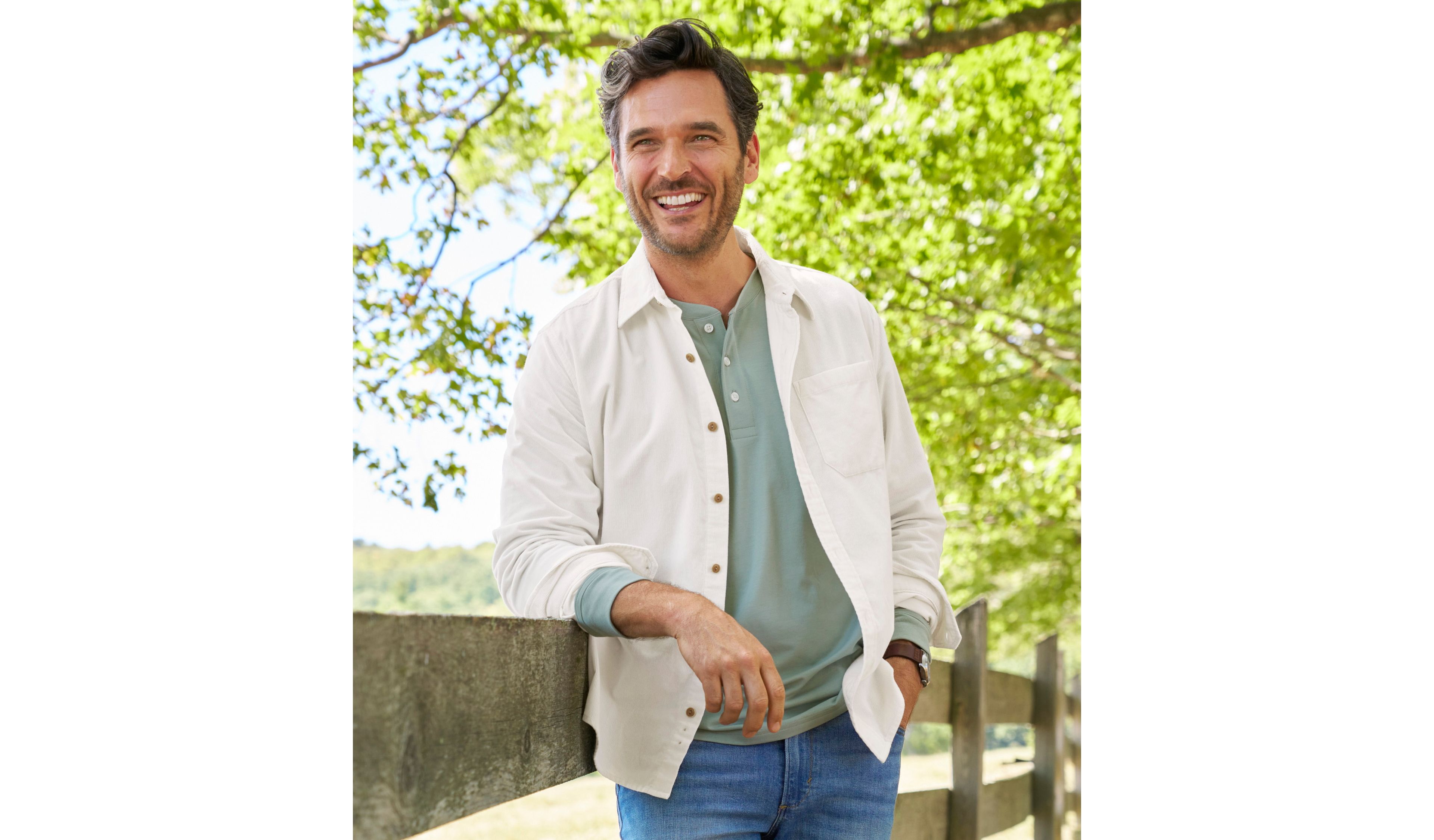Men's Sunwashed Corduroy Shirt, Slightly Fitted