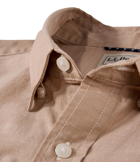 Comfort Stretch Performance Chambray Short Sleeve Shirt Slightly Fitted Men's Regular, Indigo, large image number 3