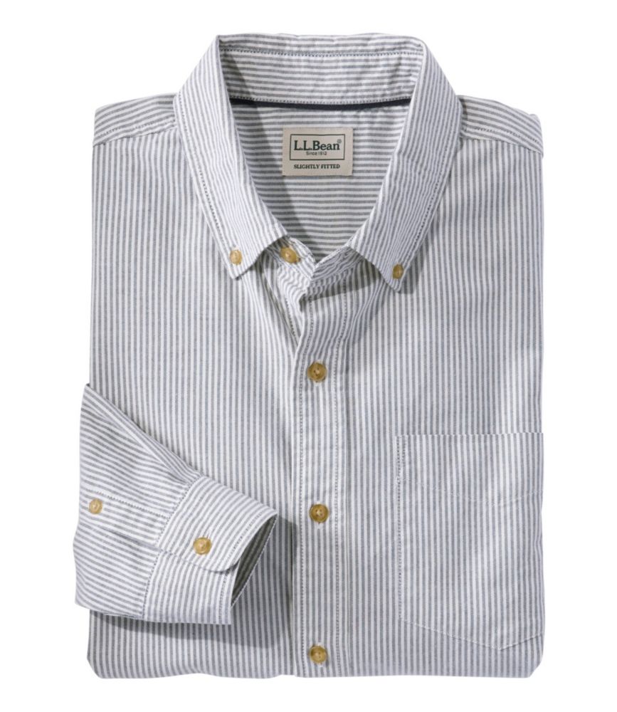 Men's Sunwashed Oxford Shirt, Slightly Fitted Untucked Fit, Stripe