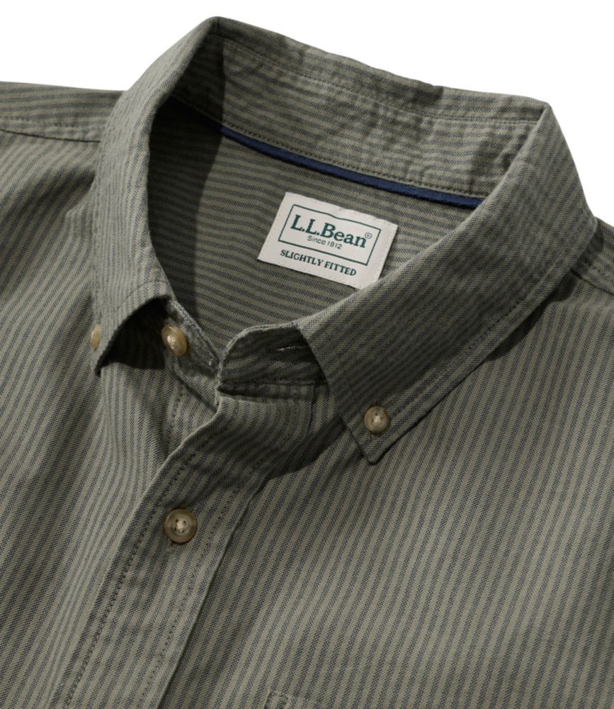 Men's Sunwashed Oxford Shirt, Slightly Fitted Untucked Fit, Stripe