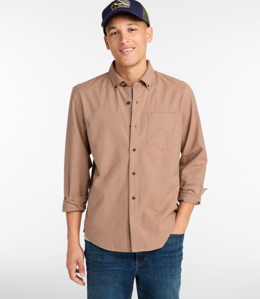 Men's Sunwashed Oxford Shirt, Slightly Fitted Untucked Fit, Stripe