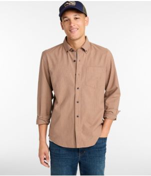 Men's Sunwashed Oxford Shirt, Slightly Fitted Untucked Fit, Stripe, New