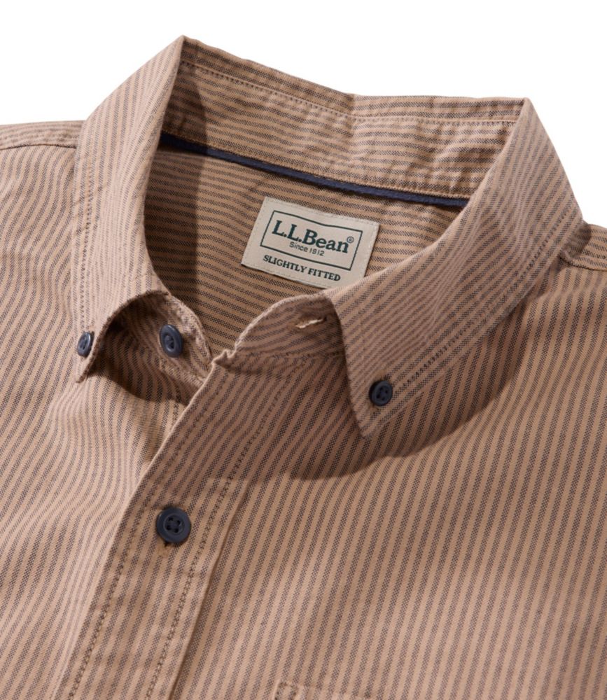 Men's Sunwashed Oxford Shirt, Slightly Fitted Untucked Fit, Stripe