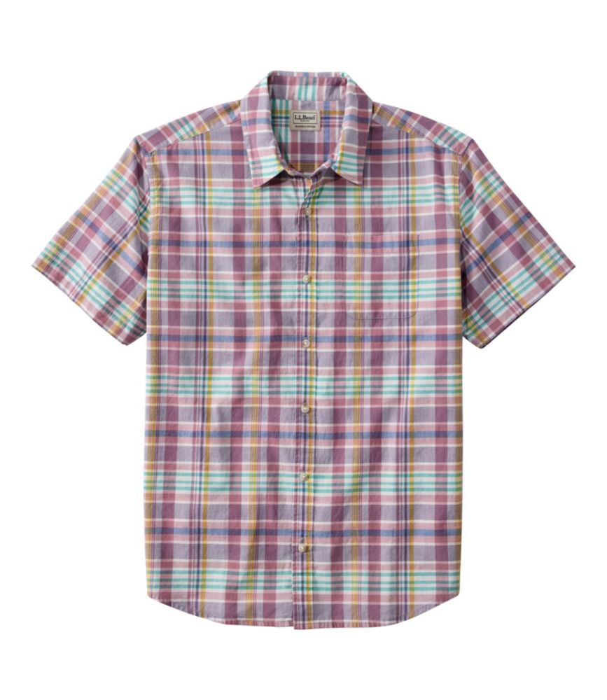 Men's Madras Shirt, Short-Sleeve, Slightly Fitted Untucked Fit