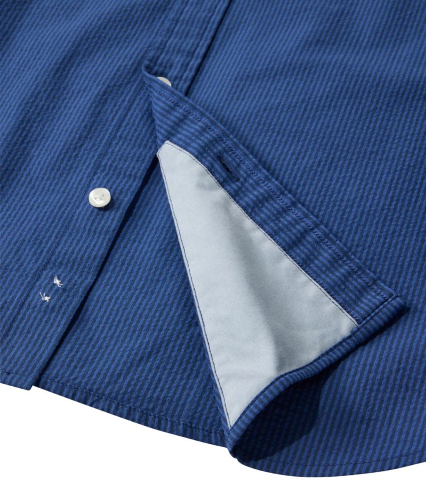 Men's Comfort Stretch Performance® Seersucker Shirt, Long-Sleeve, Slightly Fitted Untucked Fit, Stripe