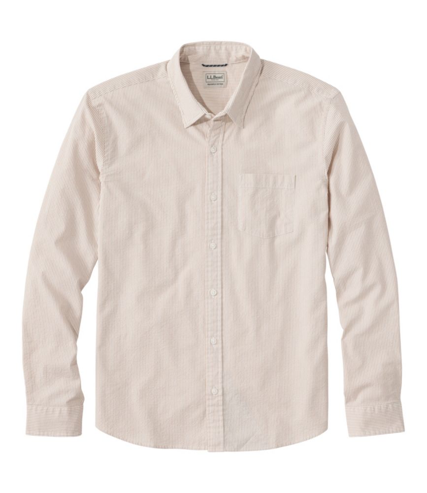Men's Comfort Stretch Performance® Seersucker Shirt, Long-Sleeve, Slightly Fitted Untucked Fit, Stripe