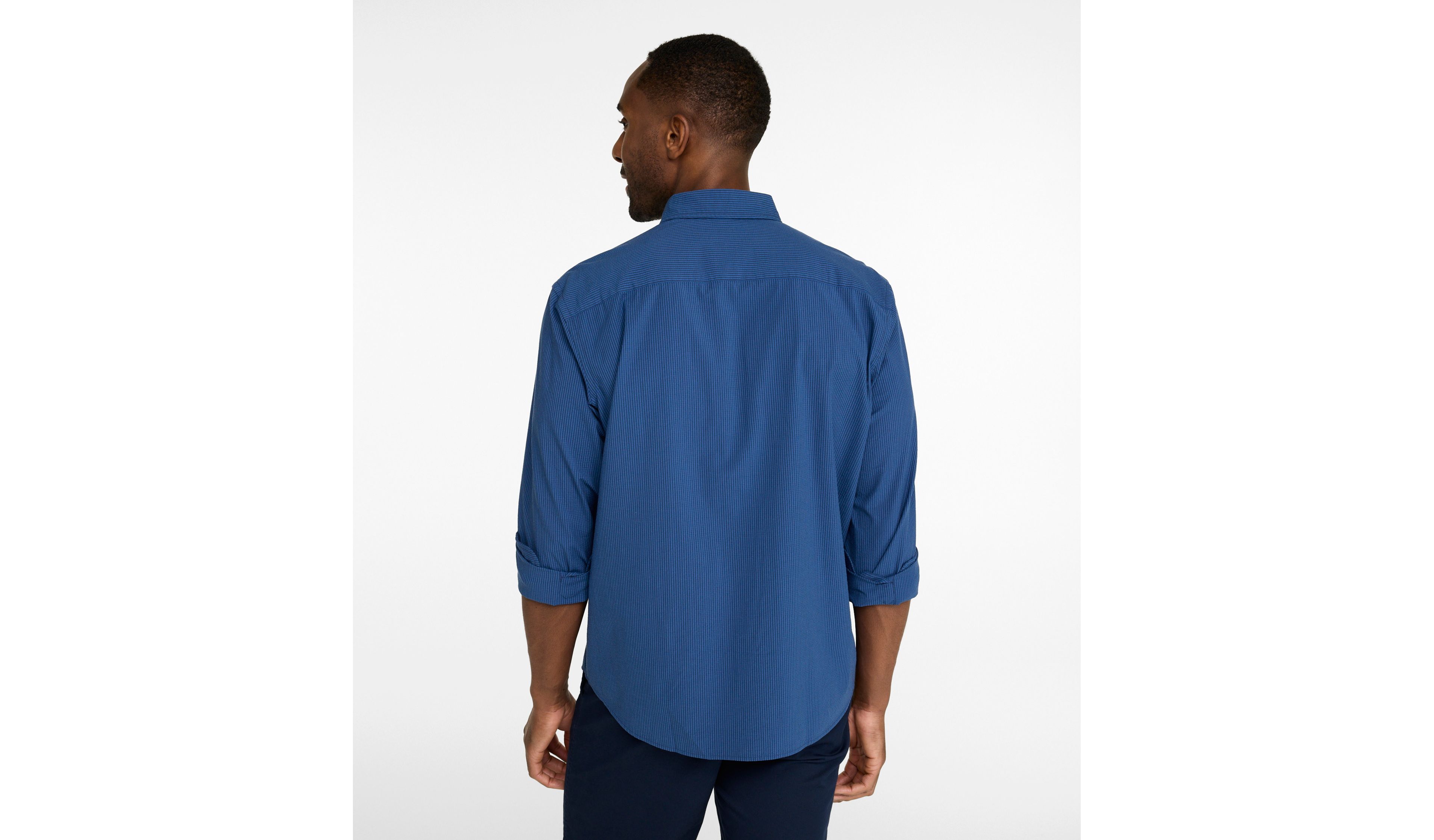 Men's Comfort Stretch Performance® Seersucker Shirt, Slightly Fitted, Long-Sleeve