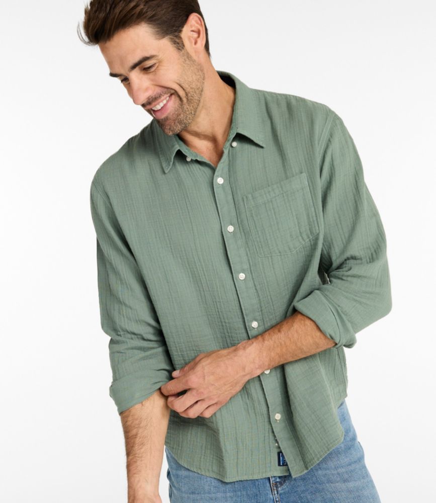 Men's Cloud Gauze Shirt, Long-Sleeve, Slightly Fitted Untucked Fit