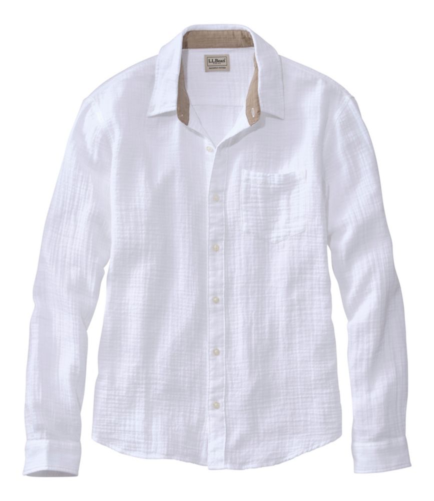 Men's Cloud Gauze Shirt, Long-Sleeve, Slightly Fitted Untucked Fit