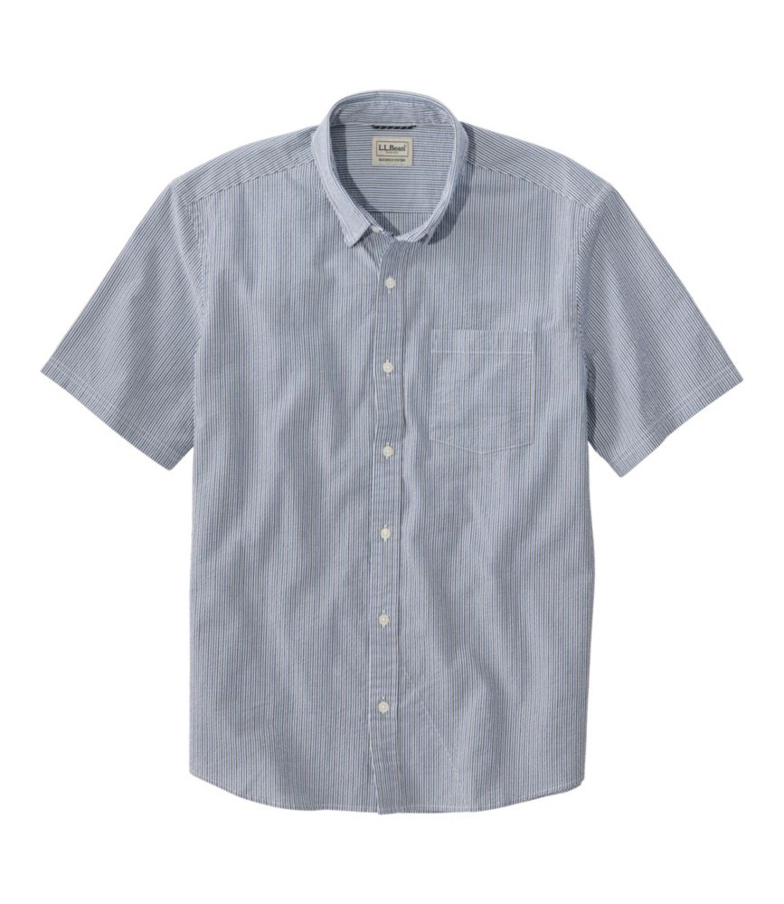 Men's Comfort Stretch Performance® Seersucker Shirt, Short-Sleeve, Slightly Fitted Untucked Fit, Stripe