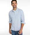 Comfort Stretch Performance Chambray Long Sleeve Shirt Slightly Fitted Men's Regular, Light Indigo, small image number 1