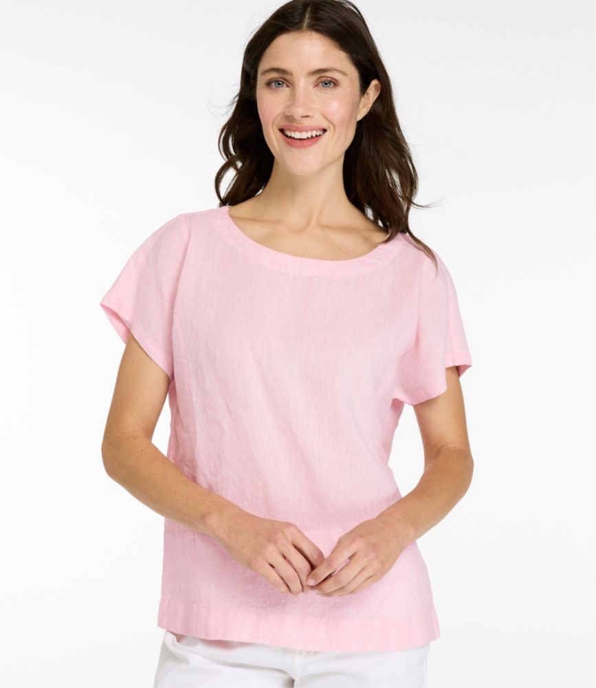 Women's Premium Washable Linen Shirt, Short-Sleeve