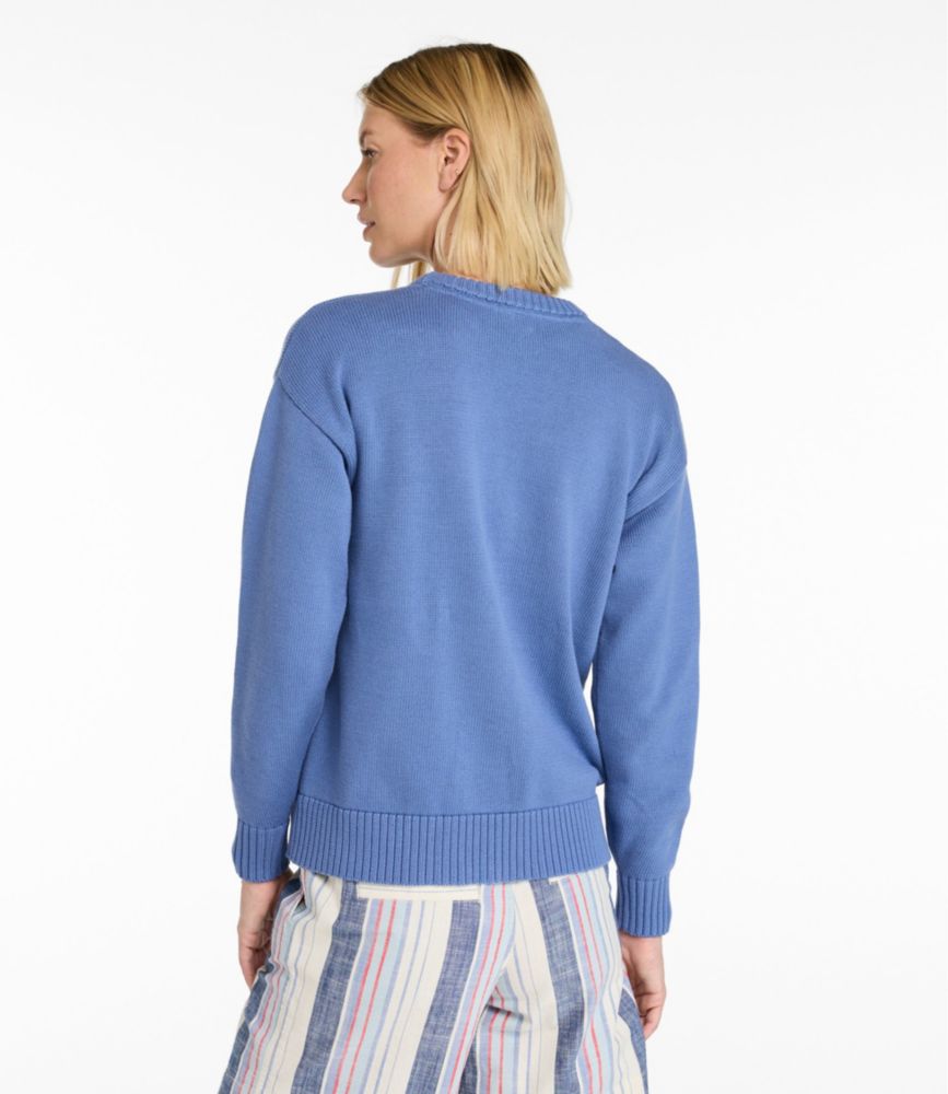 Women's The Original Double L&reg; Sweater, Novelty Crewneck, Deep Lake/Light Yellow Multi Stripe, small image number 3