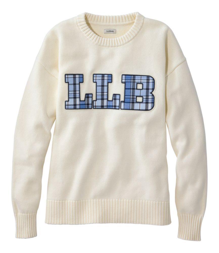 Women's The Original Double L&reg; Sweater, Novelty Crewneck, Sailcloth Madras, small image number 1