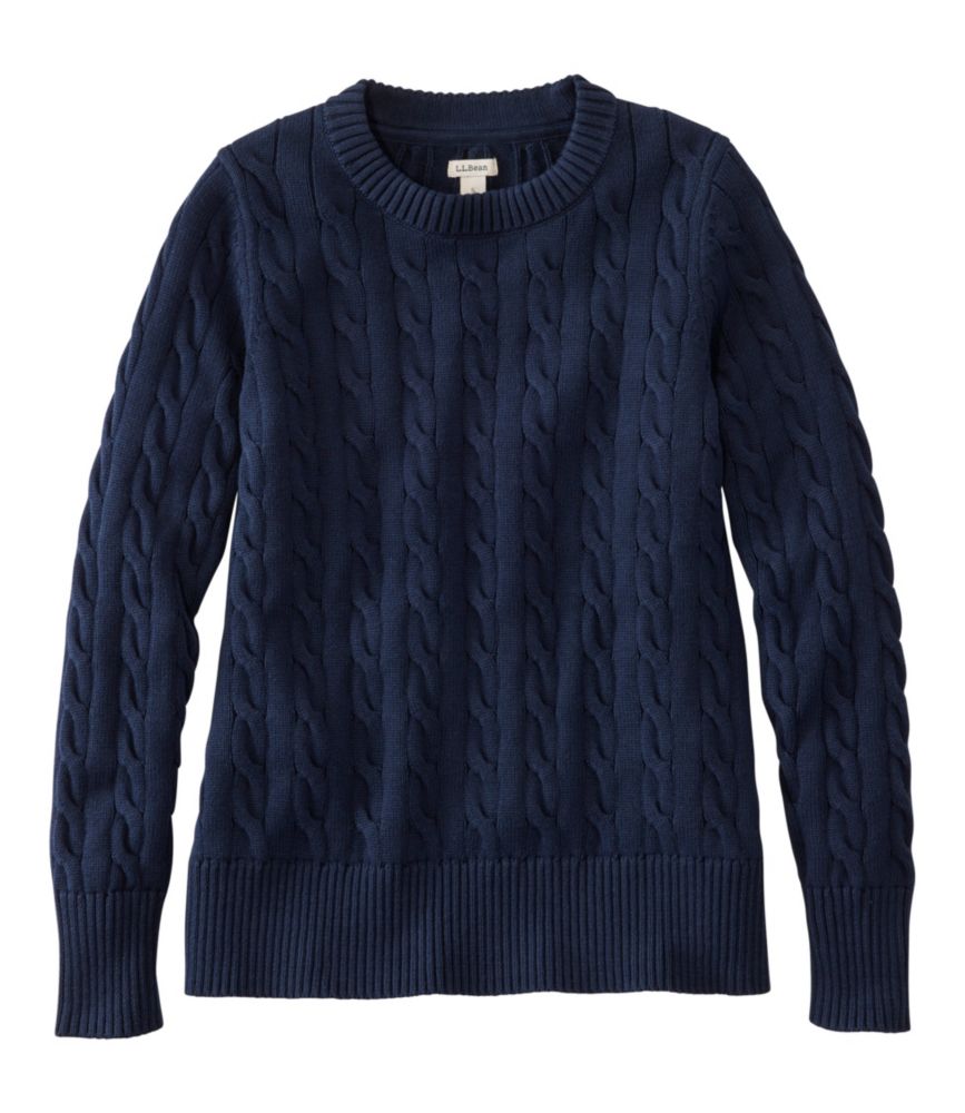 Women's The Original Double L® Sweater, Cable Crewneck